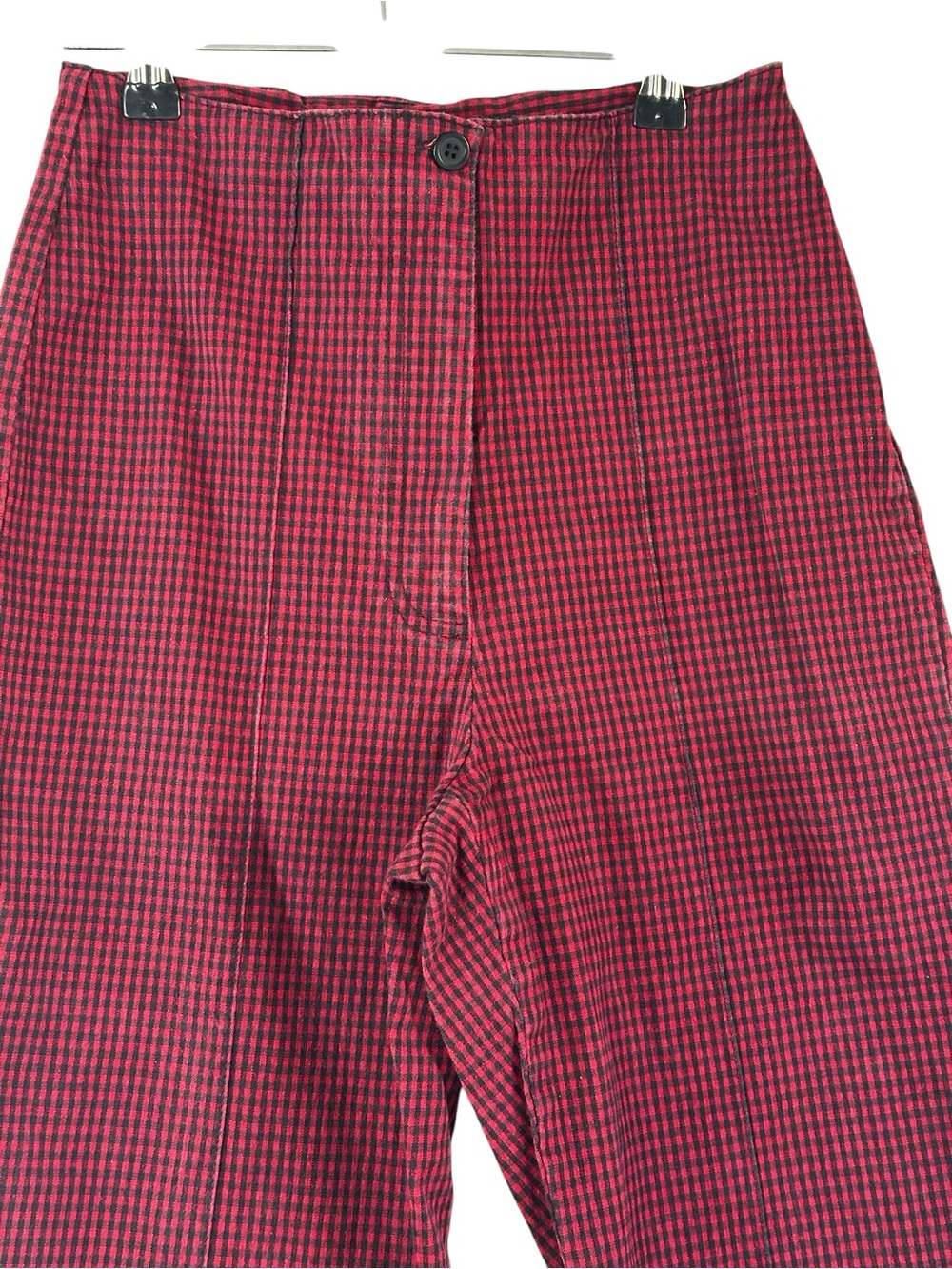 Vintage Spiegel Reflections Red & Black Gingham High Rise Tapered Pants Retro - Picture 2 of 12
